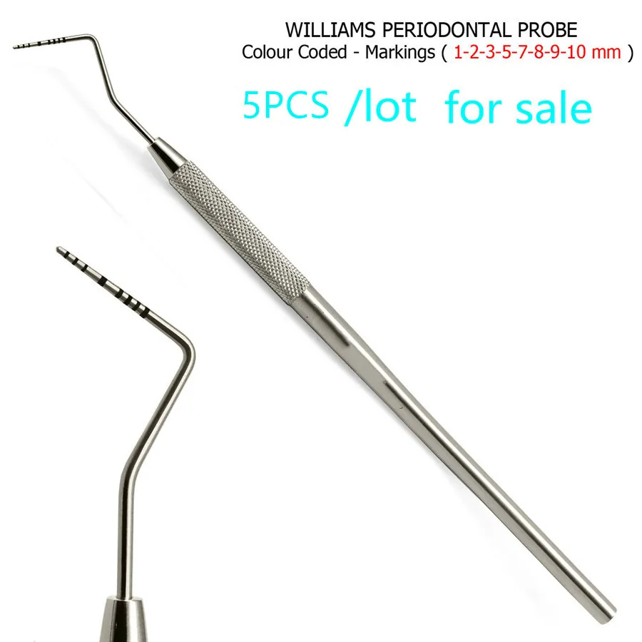 Perio зонды для экзамена Williams пародонтальный зонд с цветным покрытием X 5 NEW|Базовый