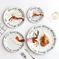 Creative Artistic Ceramic Plates Set Lobster Decorative Home Restaurant Hotel Tableware Serving Dinner Set