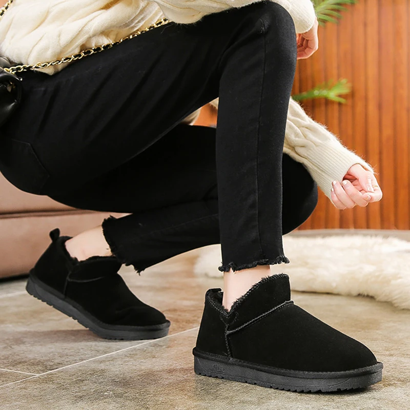 Minmcla/женские кожаные ботинки короткие зимние косая Мода 2019|Зимние сапоги| |