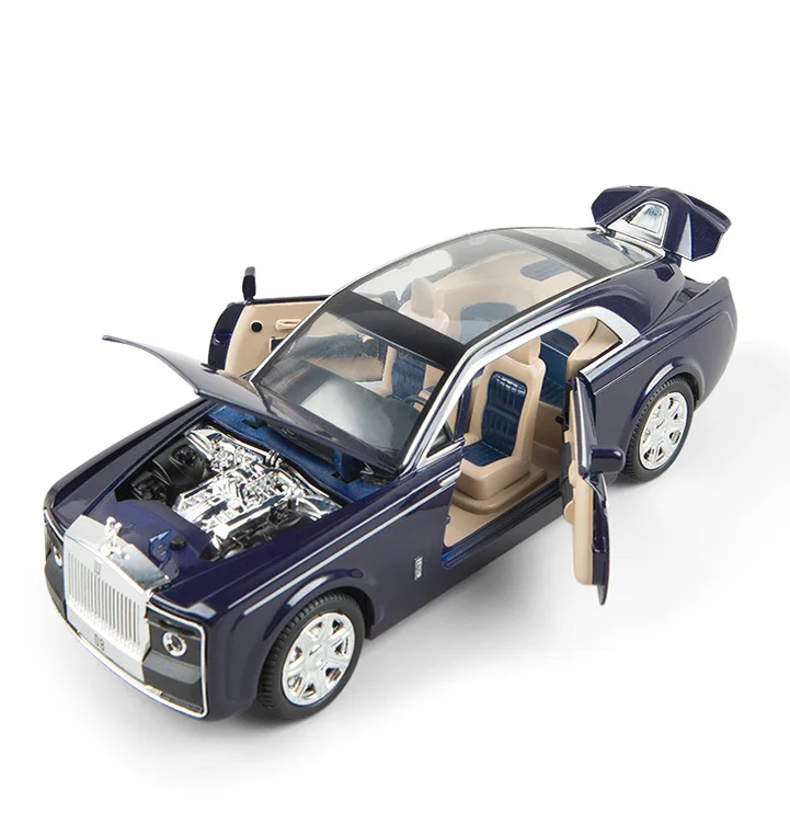 Alloy car model 1:24 Rolls Royce shadow boy audio visual toy six door children's birthday New Year gift | Игрушки и хобби