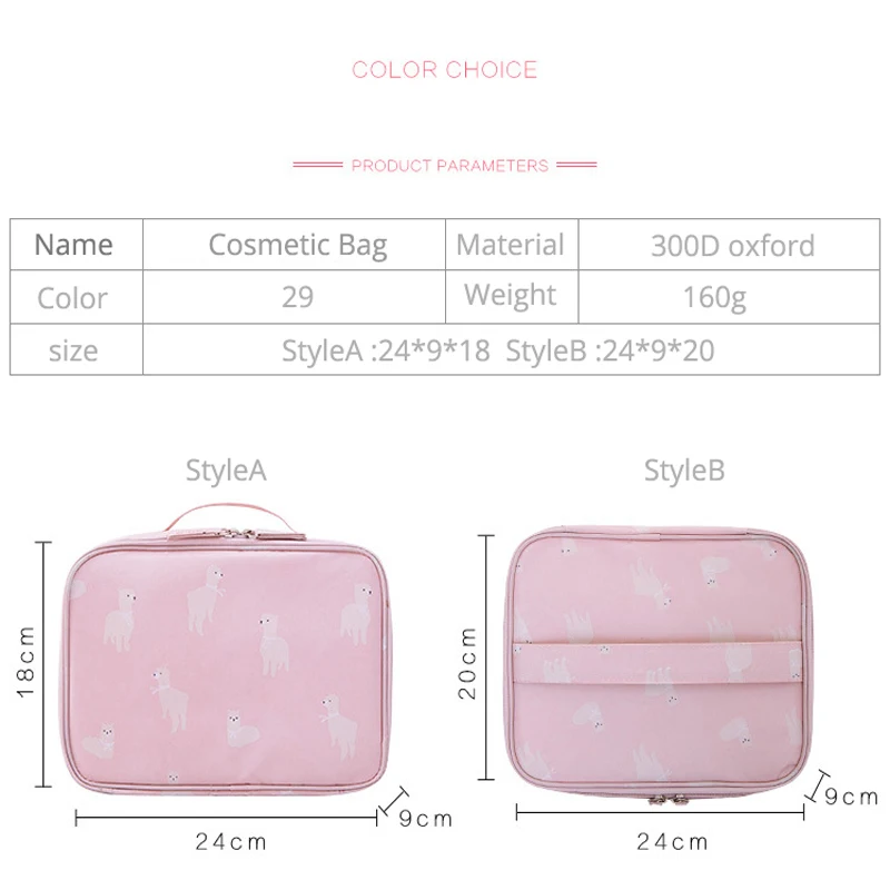 

Big Capacity Makeup Box For Women Travel Waterproof Professional Toiletry Bags New Upgrade Large Capacity Cosmetic Bag Hot-selli