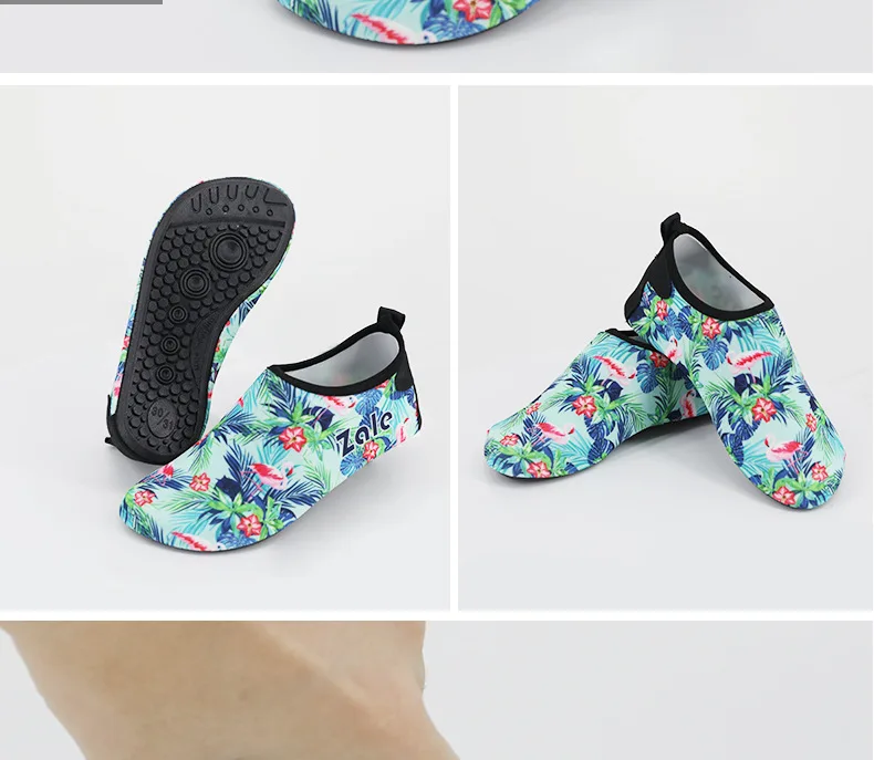 Sapatos de Água Crianças Descalço Rápido-seco Aqua Yoga Meias Meninos Meninas Flamingo Mergulho Natação Sapatos Praia Chinelos 18 Sapatos de natação