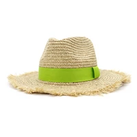hanxi handmade raffia straw hat summer sun visor hats for women lady foldable fashion jazz cap wide brim panama beach hat