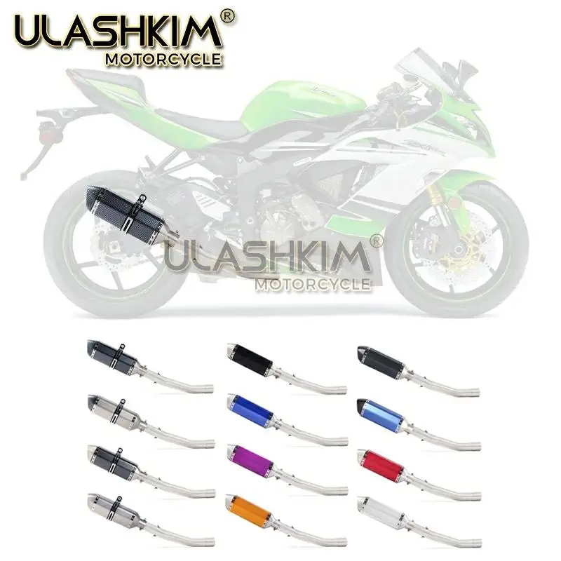 Motorcycle Exhaust Escape Muffler Middle Contact Pipe Full System Slip on For KAWASAKI ZX 10R ZX10R ZX-10R 2008 2009 2010 |
