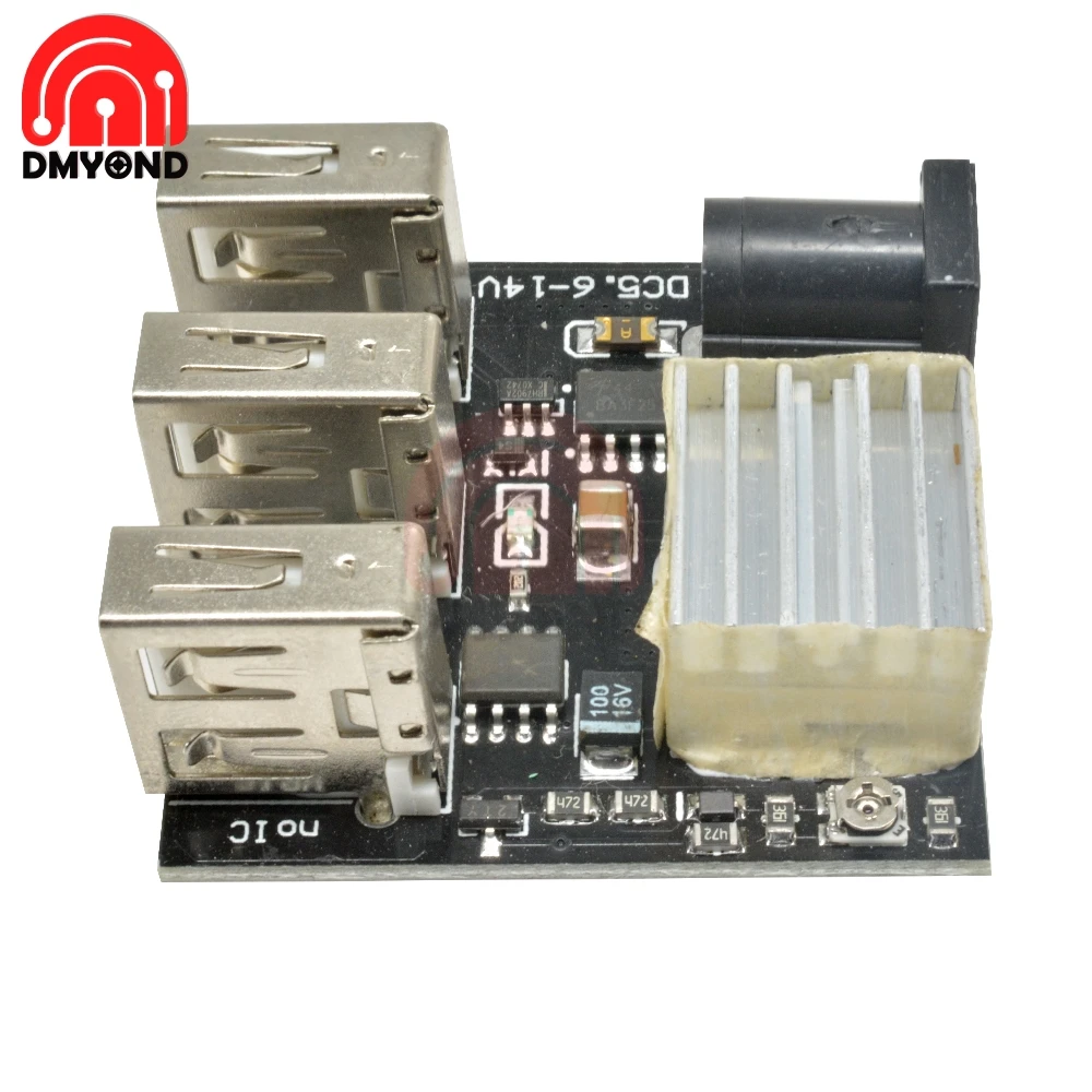 DC-DC 9 В/12 В до 5 В 8A Шаг вниз зарядное устройство банка доска для Arduino 3 USB мини зарядный модуль понижающий преобразователь