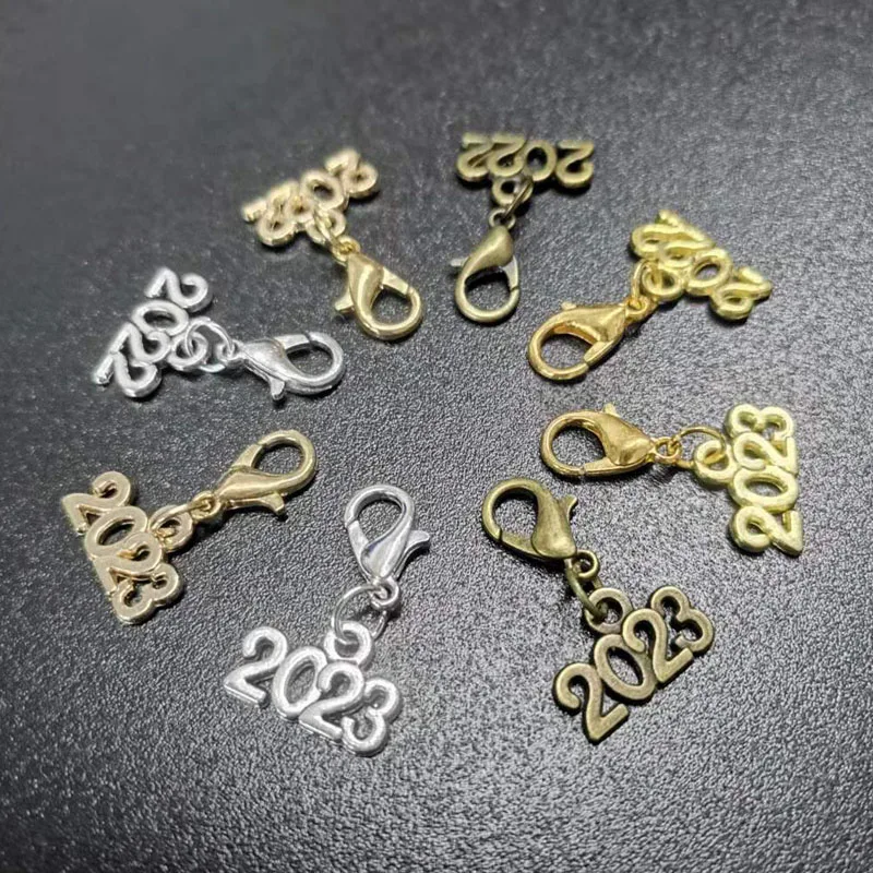 

12pcs 2022 2023 Charms Letter With Lobster Pendants DIY Making Findings Handmade Tibetan Jewelry