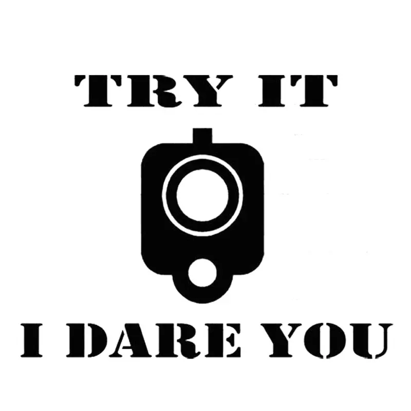 

Reflective Car-Stickers Try It I Dare You Funny Vinyl for Window Bumper Auto Mirror Uv Protection Decoration KK16*12cm
