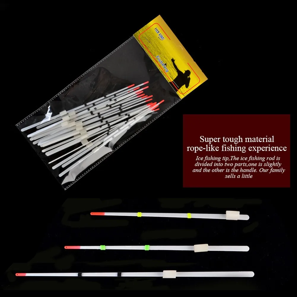 

20Pcs/set Portable Mini Winter Ice Fishing Rod Top Tip Winter Fishing Pole Front End Section Bobber Indicator Tackle Accessories