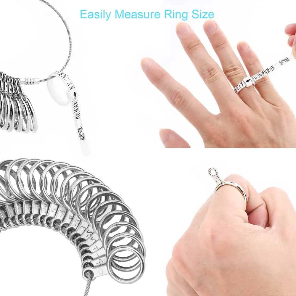 

UUBAAR 27PCS Premium Ring Sizer Measuring Set, Metal Ring Measurement Tool, Ring Sizing Kit, Jewelry Ring Finger Size Measurer