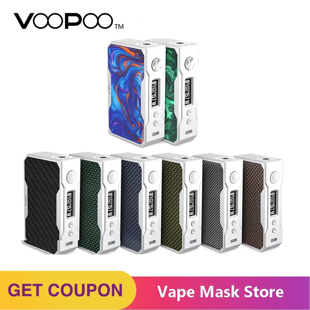 VOOPOO DRAG 157 Вт TC бокс мод контроль температуры электронная сигарета 157 Вт 18650 коробка мод Vape Pro 0,05-3,0 катушка против Drag 2/Mini