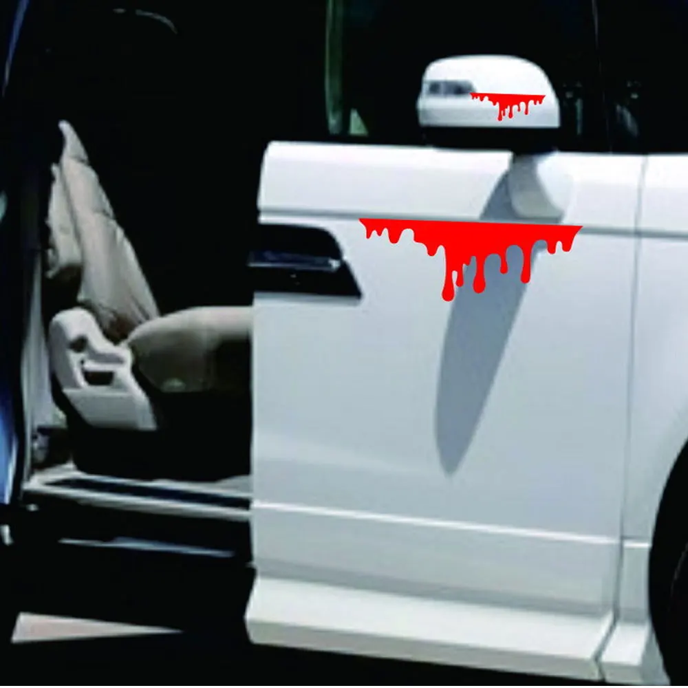 1 комплект красная кровяная Автомобильная наклейка s ужасы автомобильные