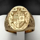 Панк ручной работы дворцовый узор кольца для мужчин женщин мужчин золотого цвета Ellis Crest Signet Ring персонализированные подарки уплотнительное кольцо ювелирные изделия