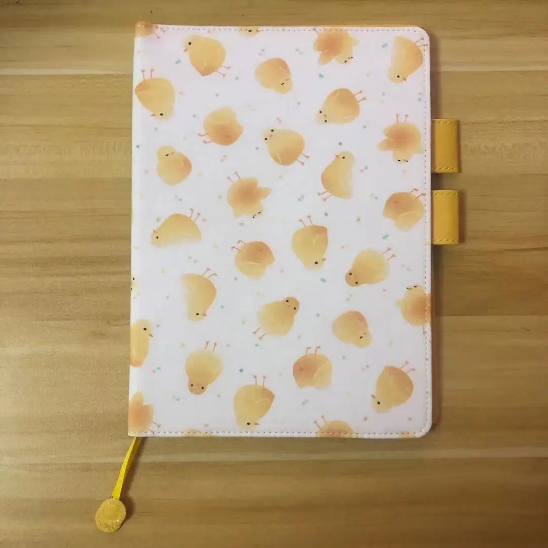 

Cute Happy Chicken A5 PU Leather Cartoon Journal Cover For Standard A5 Fitted Paper Book