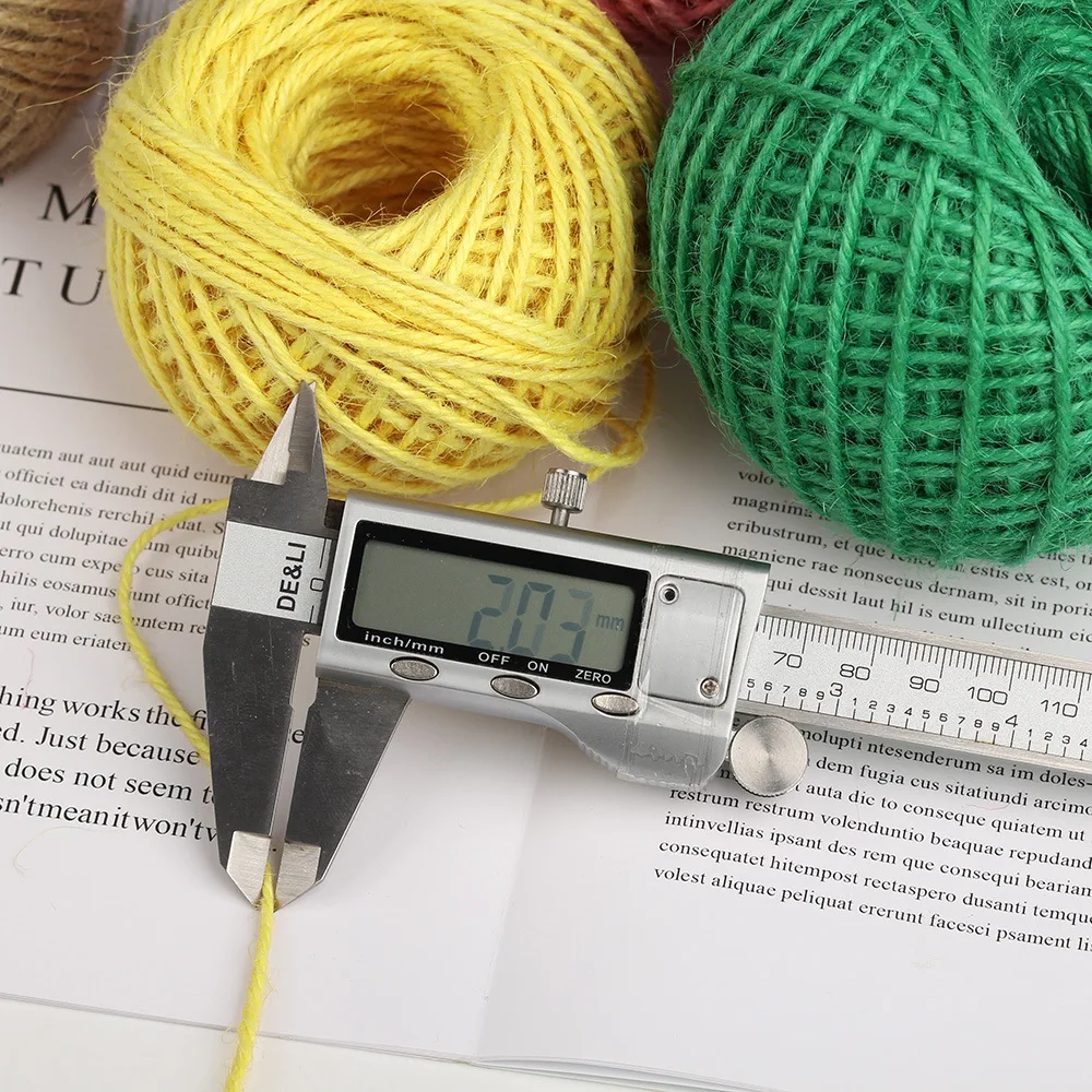 Джутовая веревка Hessiam пеньковая из натурального мешковины 100 м для обертывания