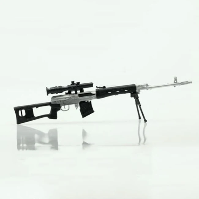1/6 Серебряная русская снайперская винтовка SVD модель оружия подходит для 12