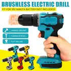 13 мм 520Nm Электрический Аккумуляторный бесщеточный Ударная дрель ударная дрель отвертка DIY Мощность инструмент аккумуляторной для 18В Makita Батарея