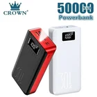 Портативное зарядное устройство 50000 мАч Type-C Micro USB большой емкости со светодиодным дисплеем, портативное Внешнее зарядное устройство для смартфонов