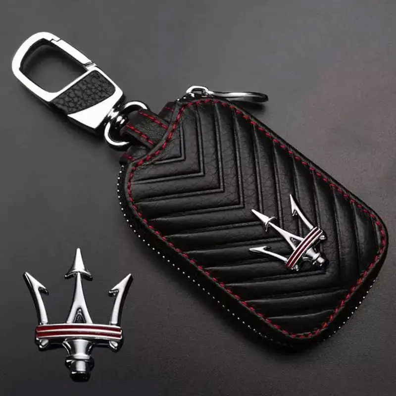 Кожаный чехол для ключей Maserati MC20 ghiали Levante GTS Quattroporte granтуризм с логотипом Maser