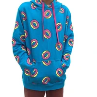 new autumn fashion high street women hoodie streetwear donut pullover female sweatshirt trendy loose blue top ins unisex