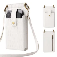 Phone Bag for 2021 New Multi-functional Crossbody Vertical Retro Europe and America Mini Shoulder Crocodile Pattern Coin Purse