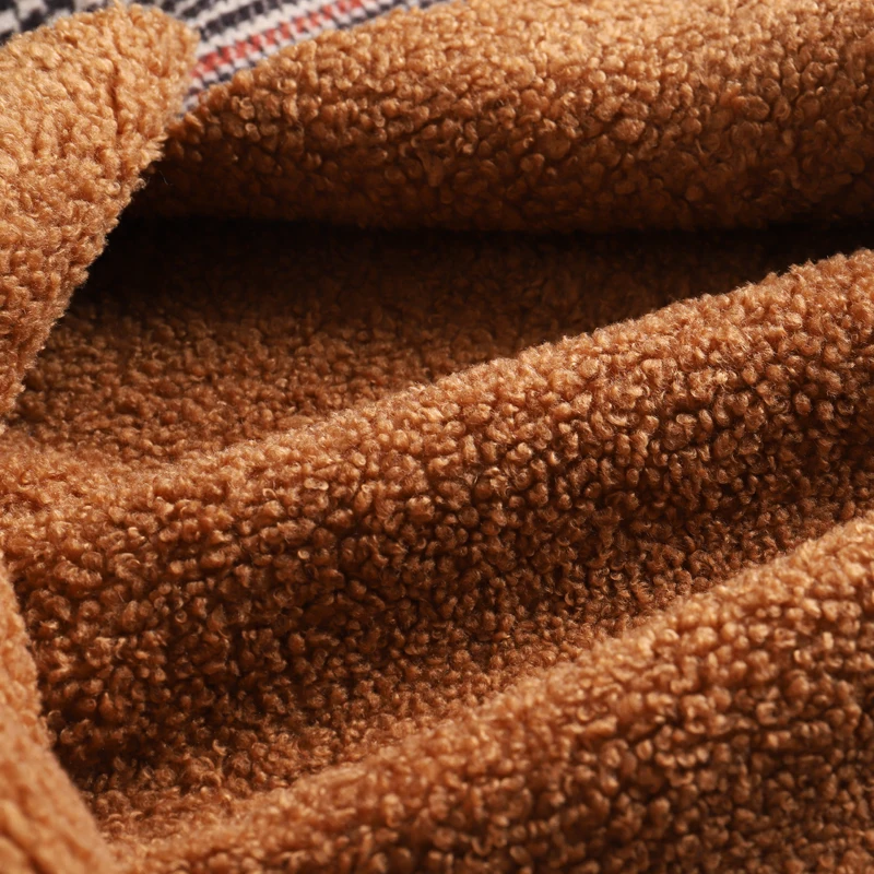 Зимнее шерстяное пальто в клетку Женская Теплая Флисовая EC.MS верхняя одежда для