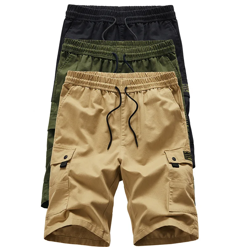 

Summer Cargo Shorts Men 2020 New Mens Casual Cotton Khaki Shorts Male Loose Work Shorts Man Military Short Pants Multi Pocket