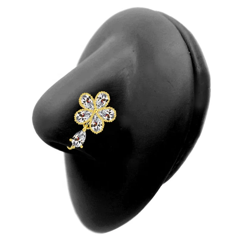 Поддельные Украшения для Пирсинга Носа новый дизайн Позолоченные висячие