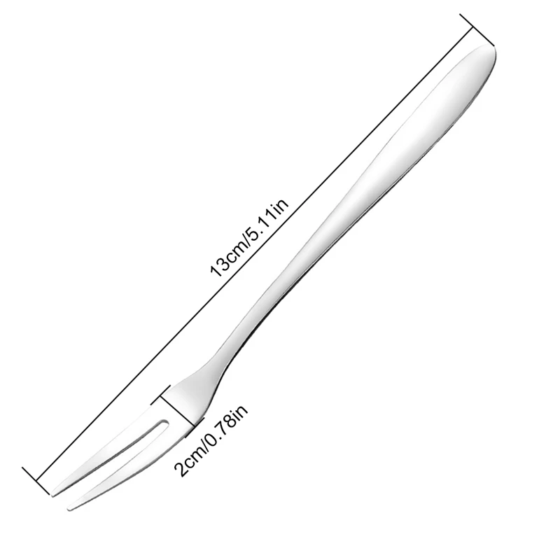 

Creative Stainless Steel Two-tine Fork Fruit Fork set Tableware Multiple Use Snack Cake Dessert Forks in Party