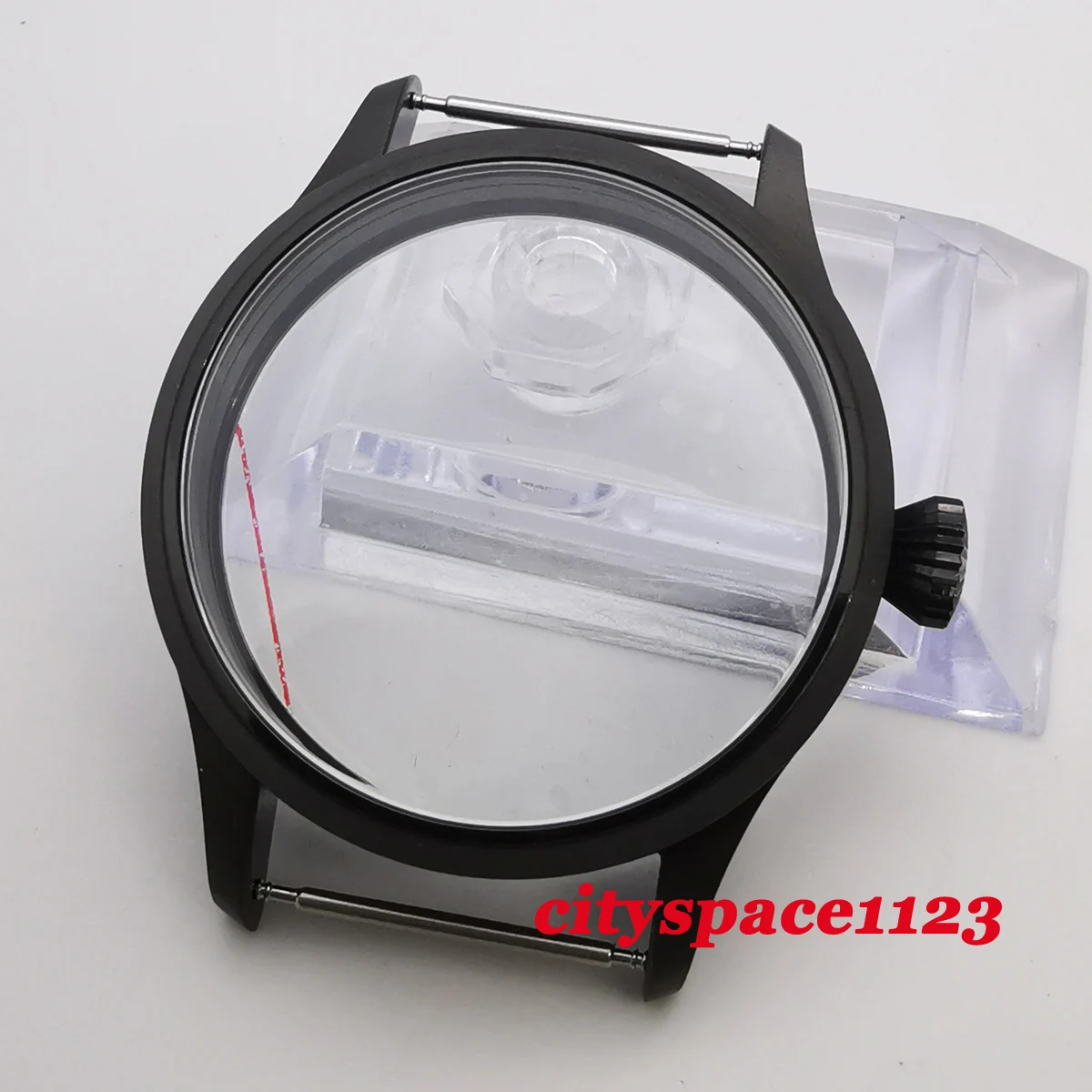 

42mm Corgeut Brushed Sapphire Glass Steel Watch Case Fit ETA 6497 6498 st3600 Hand Winding Movement