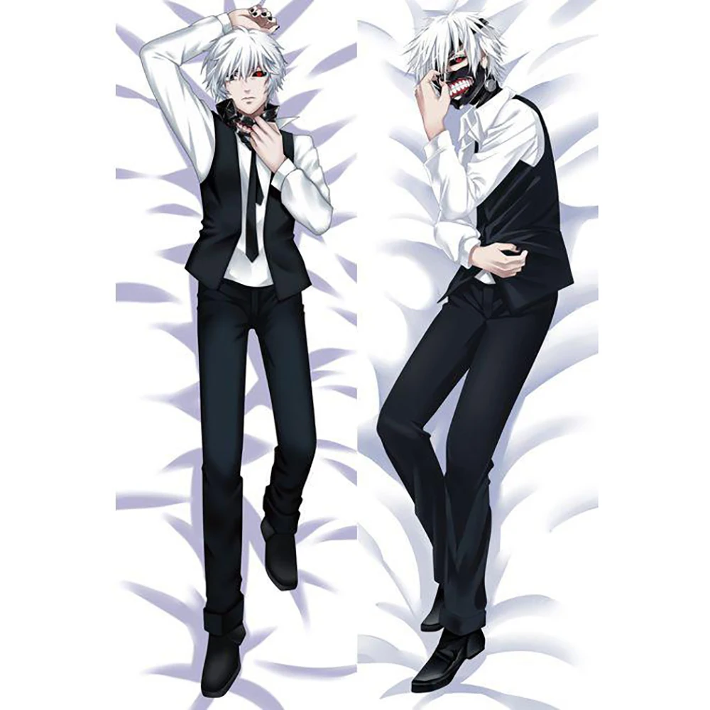 

Anime Cosplay Pillowcase Tokyo Ghoul Ken Kaneki Otaku Dakimakura Throw Pillow Cover Hugging Body Pillow Case Peachskin