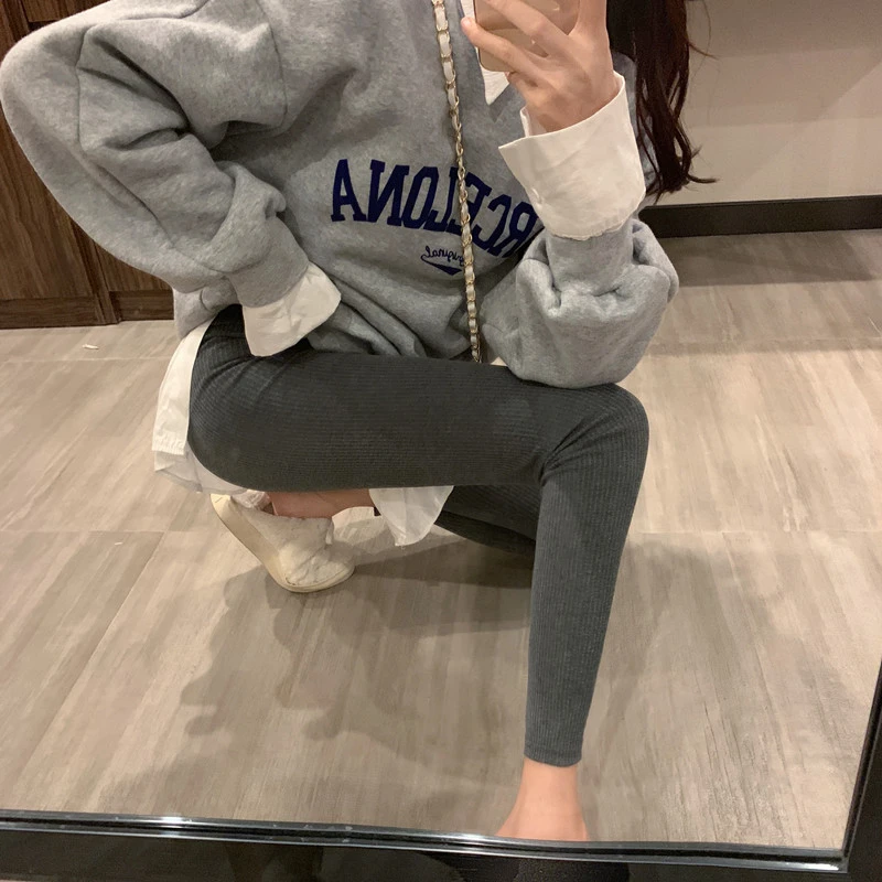 

2020 Autumn Winter New plus velvet thick leggings women outer wear inner wear tight-fitting stretch Warm cotton trousers M202