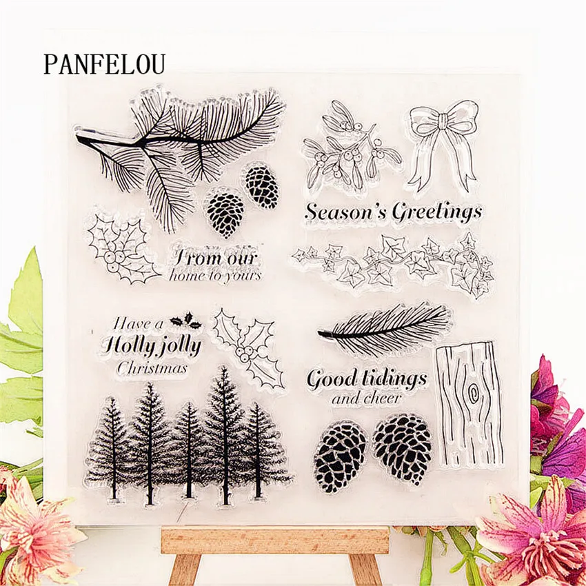 PANFELOU 14 5*15 5 сосновый лес прозрачные силиконовые резиновые штампы для