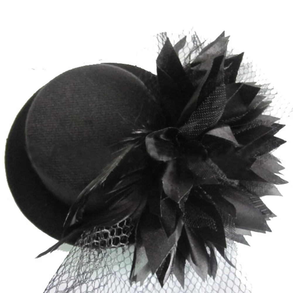 Модные женские заколки для волос цветочное Сетчатое кружево Топ с бантом Мини