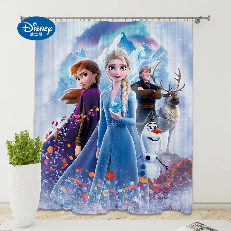 Шторы из мультфильма Disney занавески с начесом и цифровым принтом принцессы Эльзы