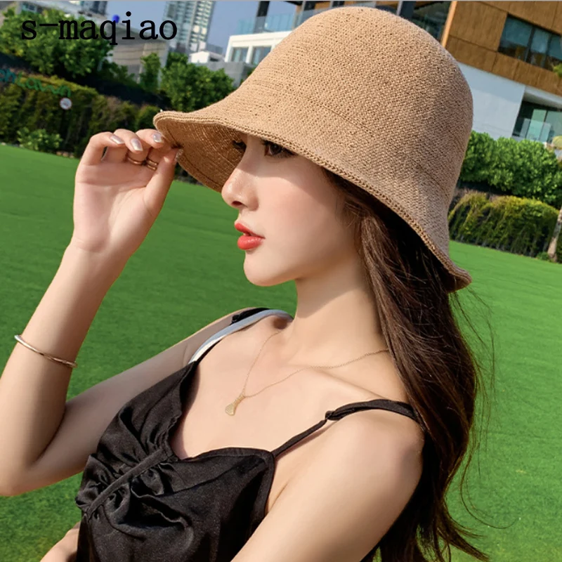 Женская летняя Соломенная пляжная шляпа складная Складная дорожная упаковочная