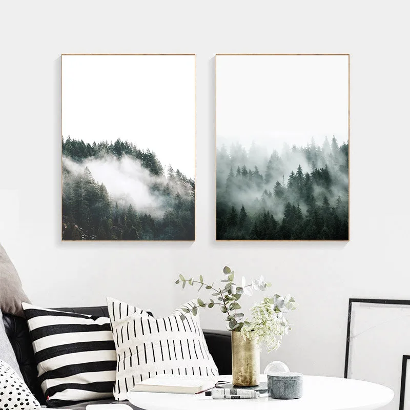 Настенная картина в скандинавском стиле постер на холсте с принтом леса