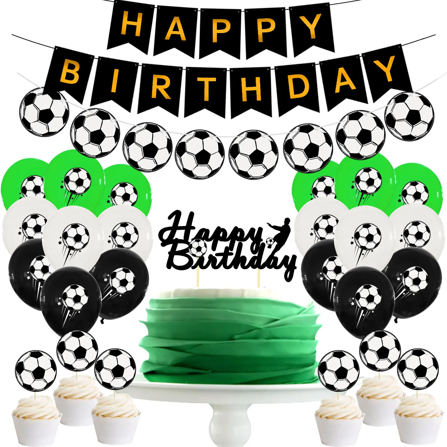 New Happy Birthday Football Flower Children's Football Theme Happy Birthday Party Decoration Balloon
