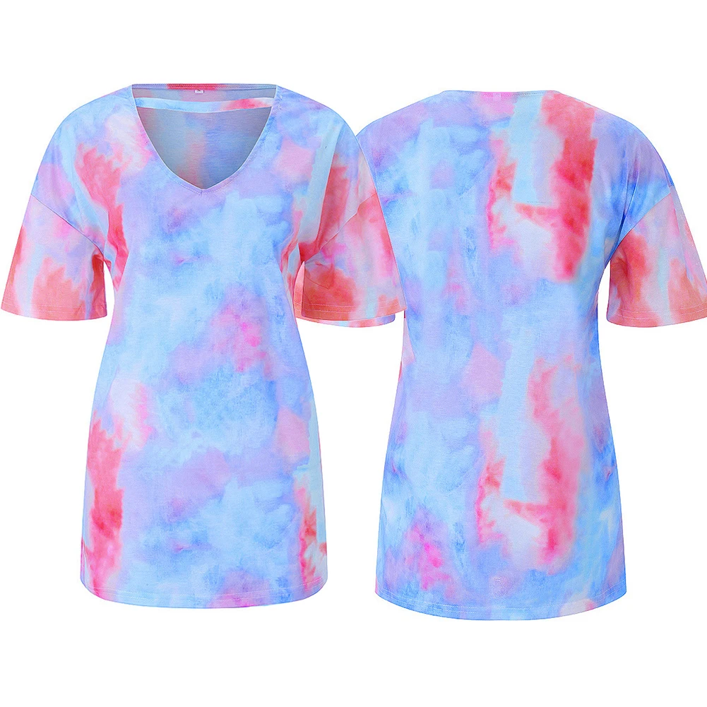 Женская Повседневная Блузка топ с v образным вырезом короткий рукав галстук