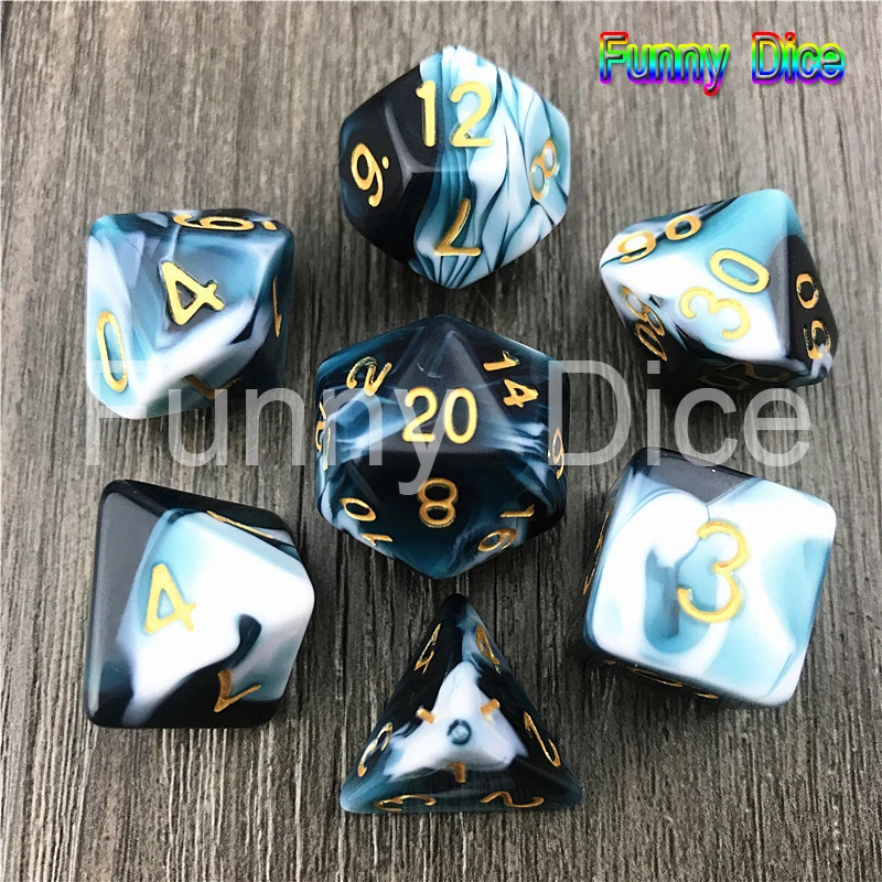 Новый многогранный Туманность 7 шт./компл. для D & d игры игральные кости Подарочные