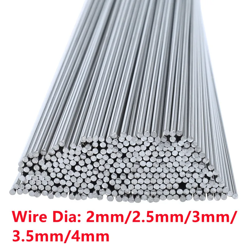 

5PCS 0.5 Meter Long 304 Stainless Steel Spring Wire Dia 2mm/2.5mm/3mm/3.5mm/4mm Straight Spring Hard Steel Wire*500mm Length