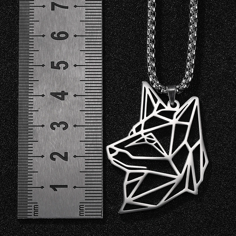wolf 3 Myshape 316L ювелирные изделия из нержавеющей стали кролик Тигр Леопард волк лиса кошка слеза Единорог из нержавеющей стали наземное животное ожерелье - Окраска металла: wolf 3