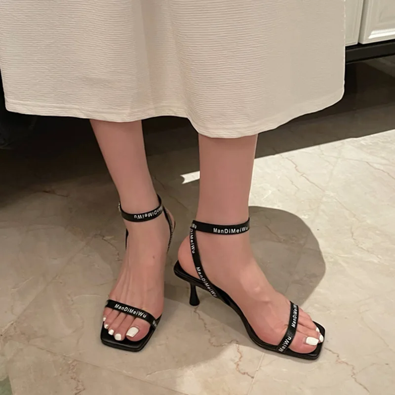 

New 2021 Women Sandals Female Slides Lady Summer Fashion Ladies Square heel Sandals Shoes Female Party High Heels For Women