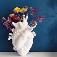 anatomical heart shape flower vase nordic style flower pot dried vases sculpture desktop flower pot for home decor furnishings