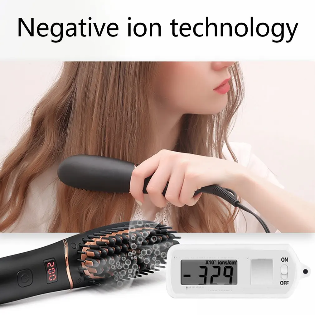 

LED Display Negative Ion Hair Straightening Comb Dry Wet Dual Purpose Hair Straightener Hair Straightening Brush
