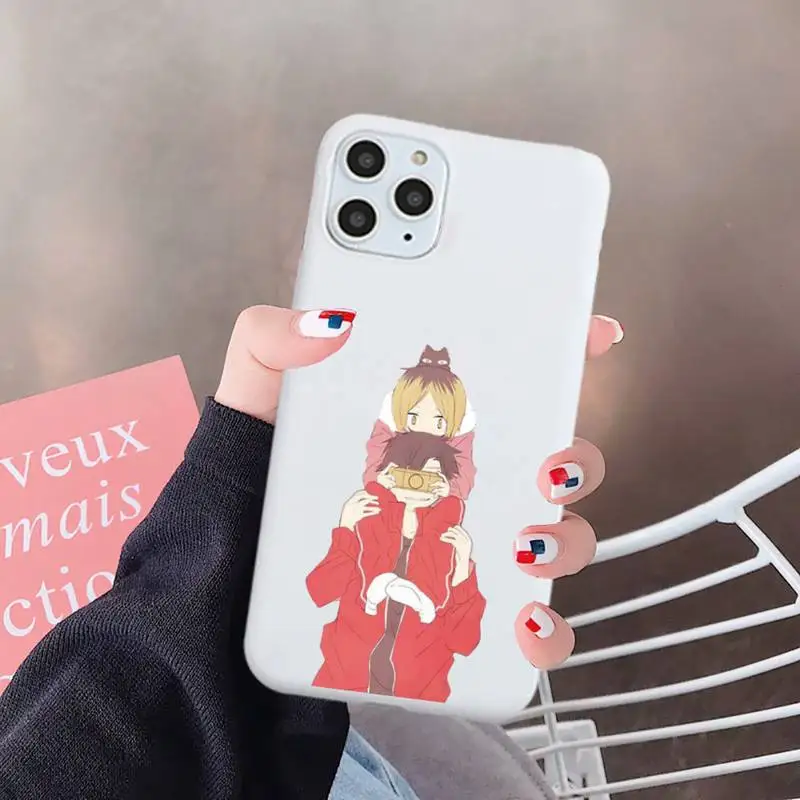 

Kenma Kozume of Haikyuu Phone Case White Candy Color for iPhone 6 7 8 11 12 s mini pro X XS XR MAX Plus