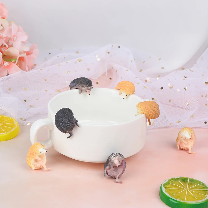 3 шт капсульные игрушки милые домашние животные мини Ежик стекло гашапон фигурки