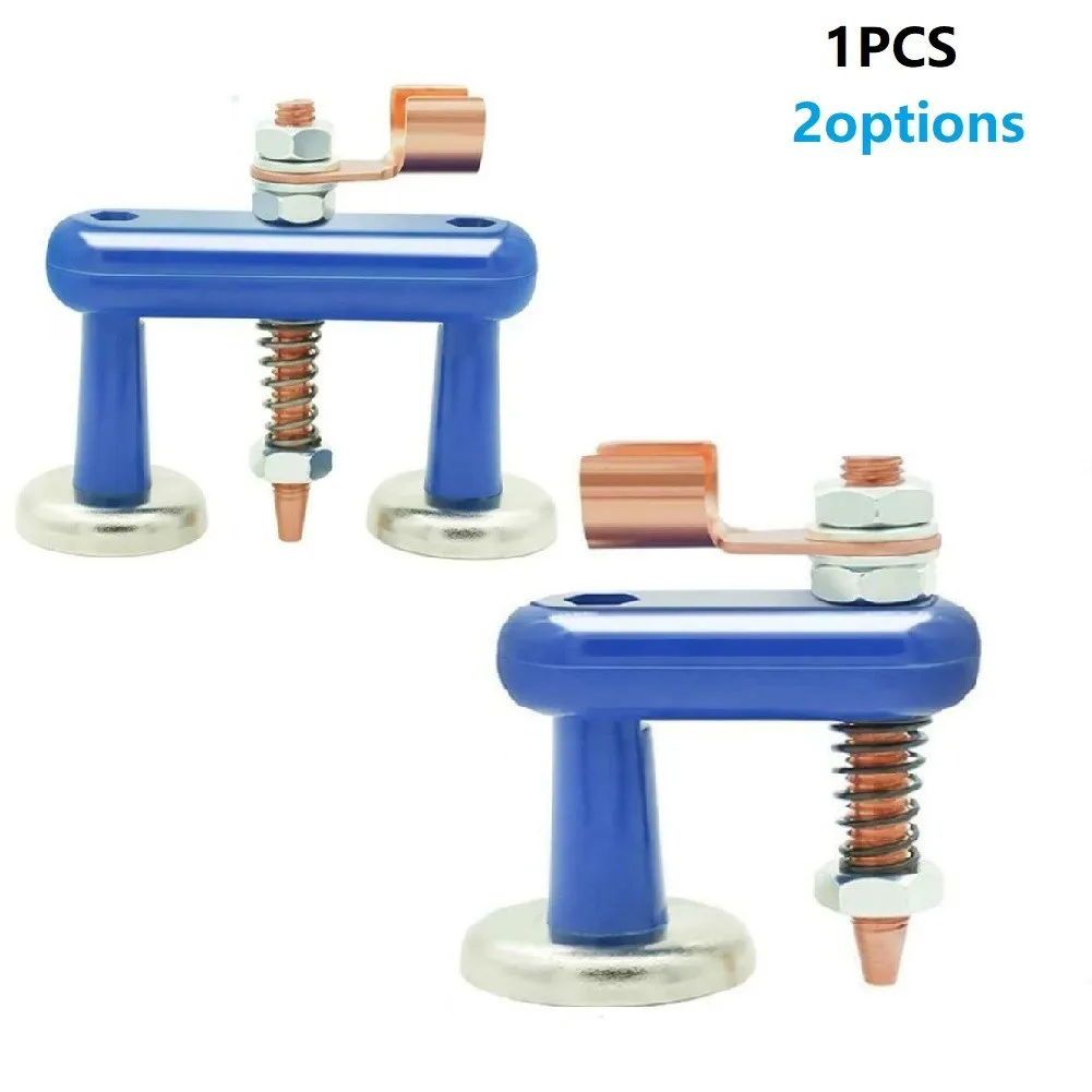 

Copper Single Double Welding Magnet Head Magnetic Support Grounding Clamp Holder Welding Repair Tools Blue