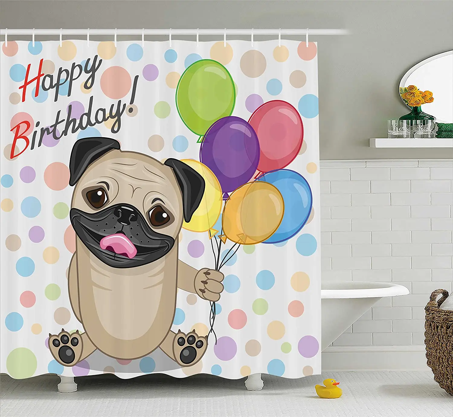 Украшения на день рождения для детской комнаты милая собака улыбающийся Мопс с