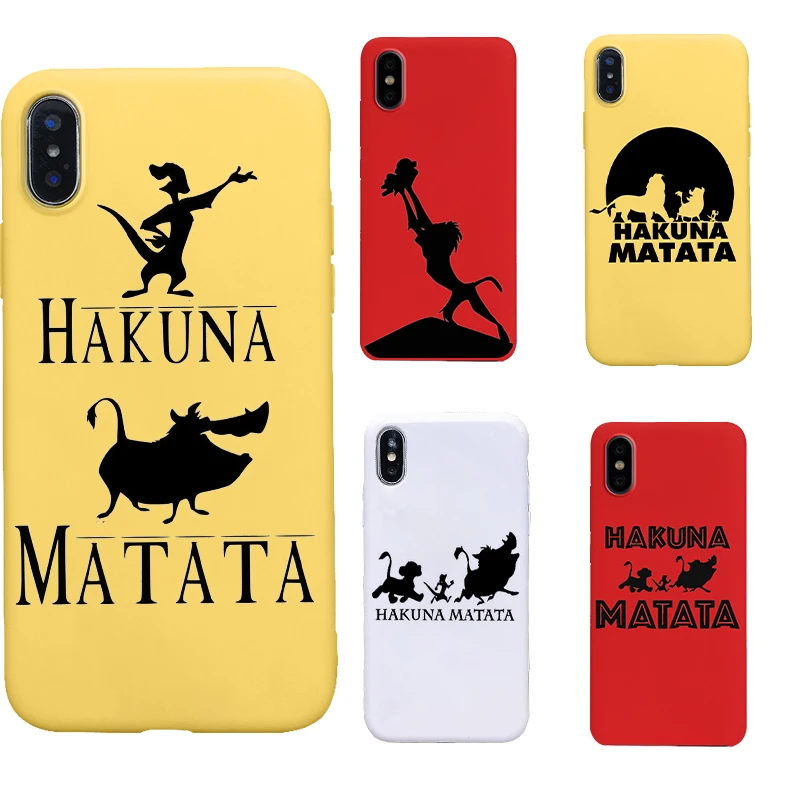 Hakuna Matata Король Лев Тимон Мягкий силиконовый чехол для телефона iPhone 5 5S SE 6 6s 7 8 plus X Xs