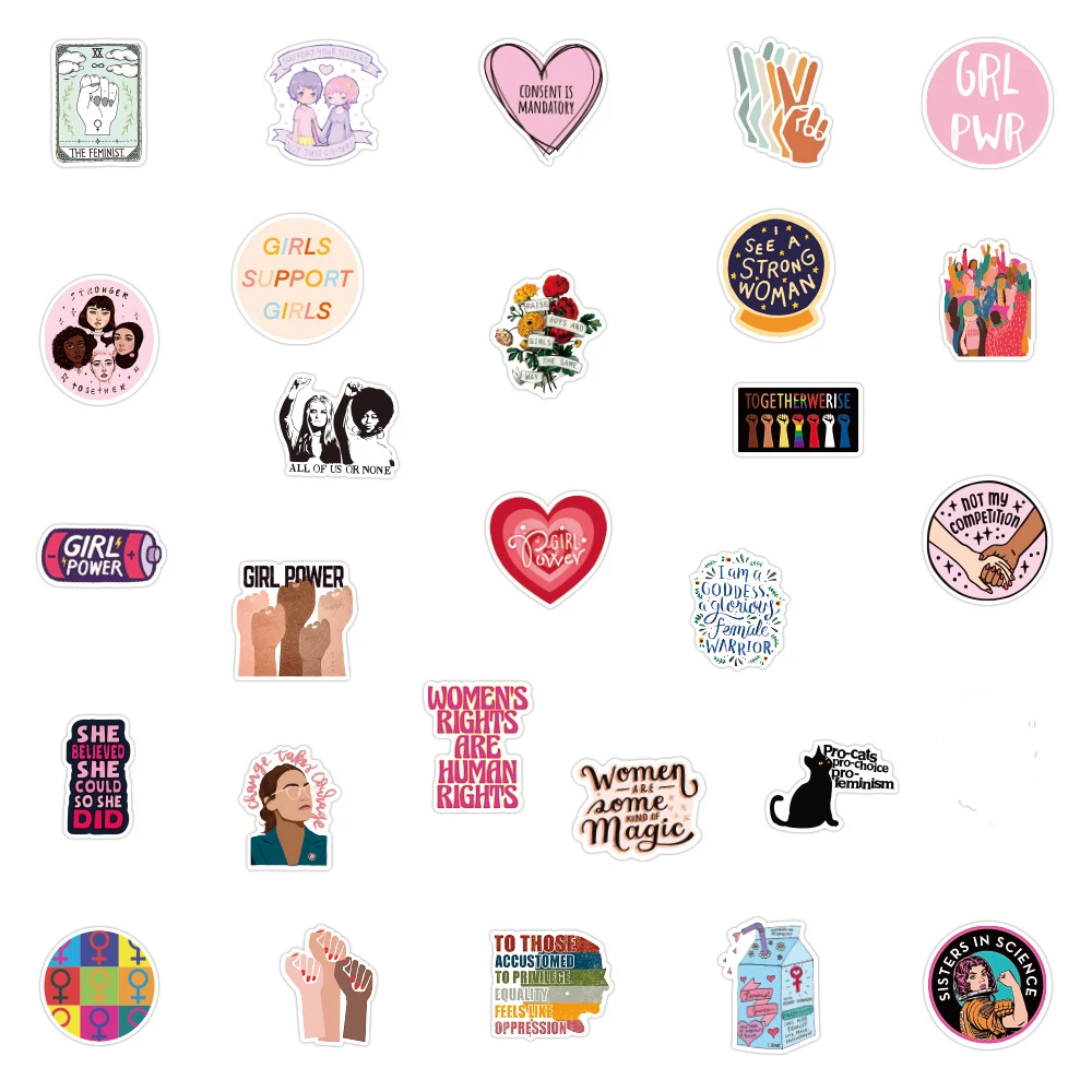 1050100pcs feminist cartoon forced girl stickers skateboard laptop phone suitcase waterproof graffiti sticker decal kid toy free global shipping